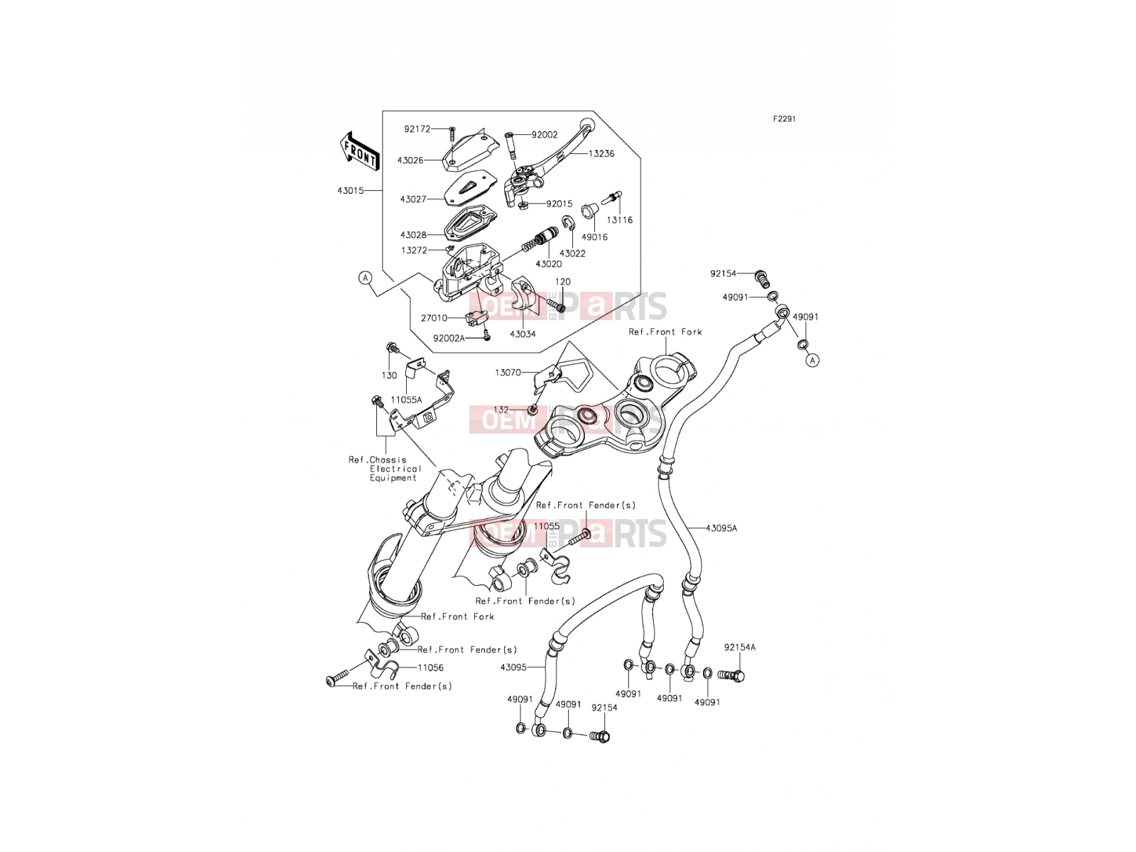 Front Master Cylinder - Kawasaki ER-6f (EX650ECF) 2012