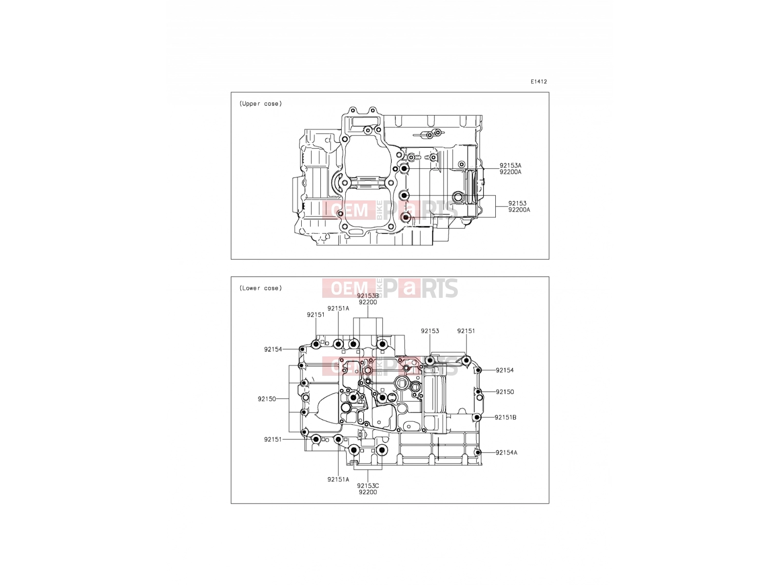 KAWASAKI 2012 Crankcase Bolt Pattern
