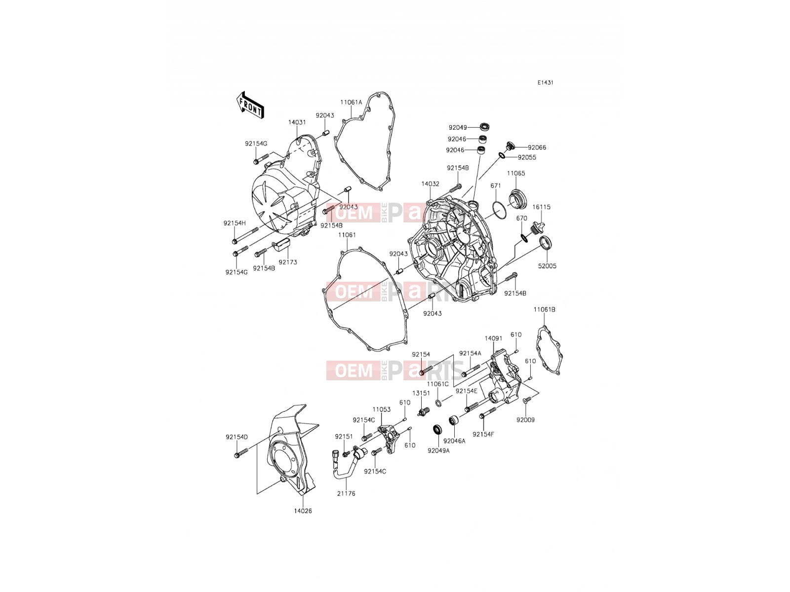 Engine Cover(s) - Kawasaki ER-6n ABS (ER650FCF) 2012