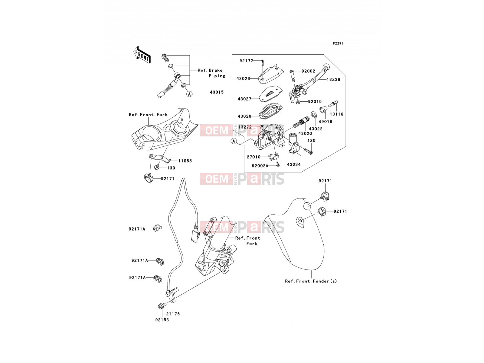 Front Master Cylinder - Kawasaki VERSYS ABS (KLE650DCFW) 2012