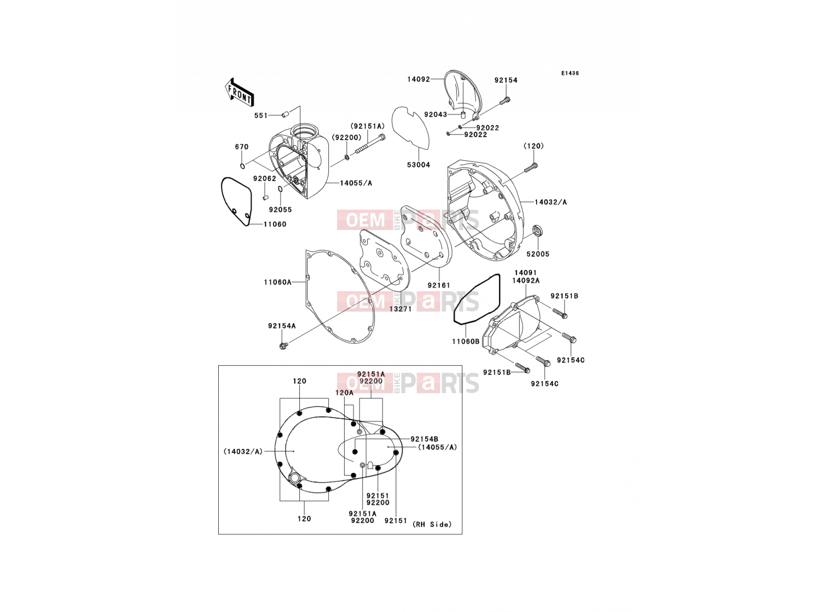 KAWASAKI 2012 Right Engine Cover(s)