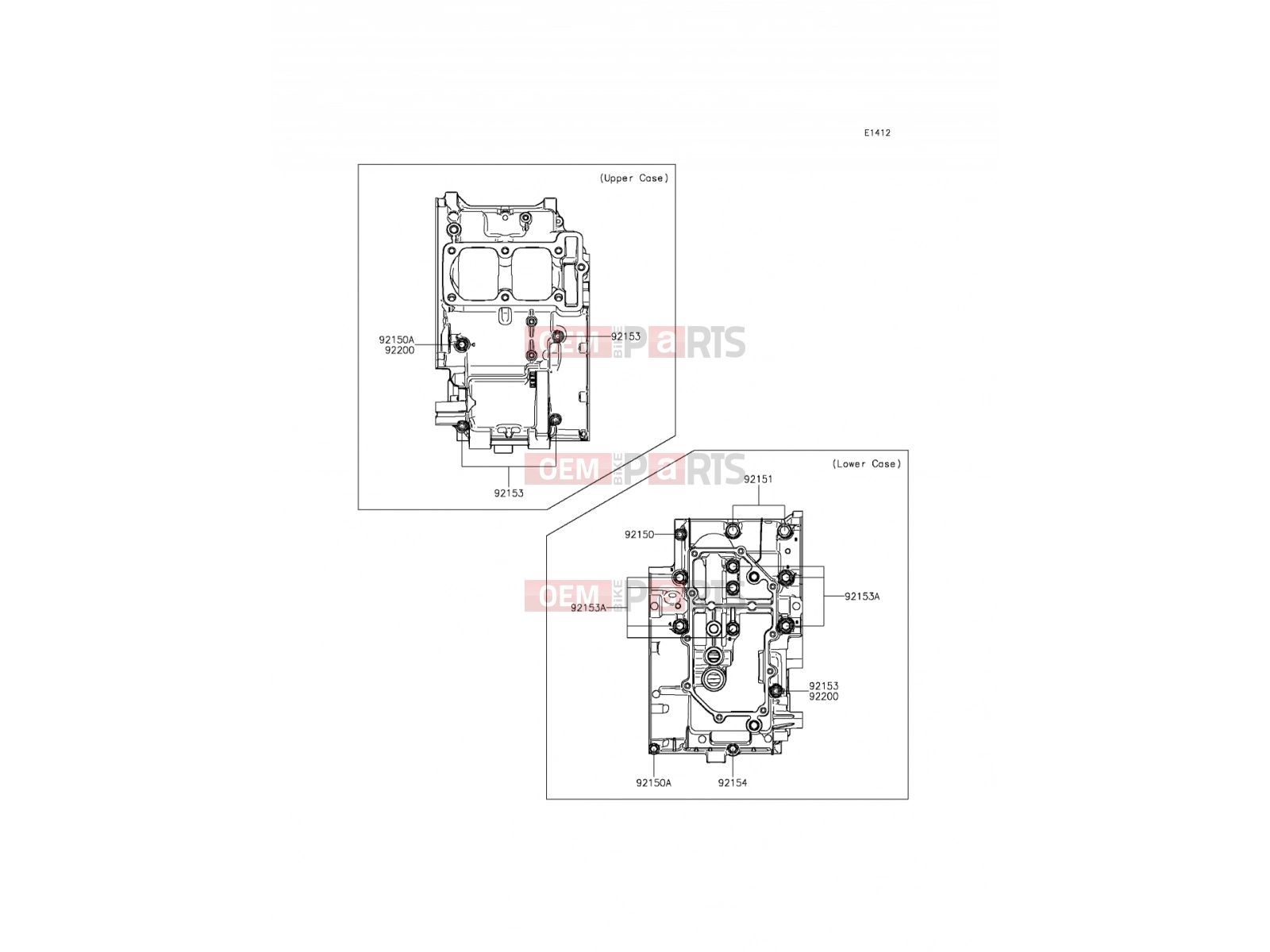 KAWASAKI 2013 Crankcase Bolt Pattern