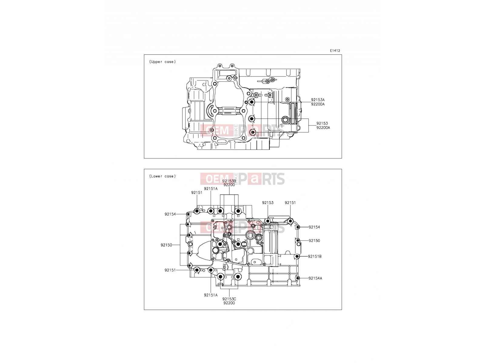 KAWASAKI 2013 Crankcase Bolt Pattern