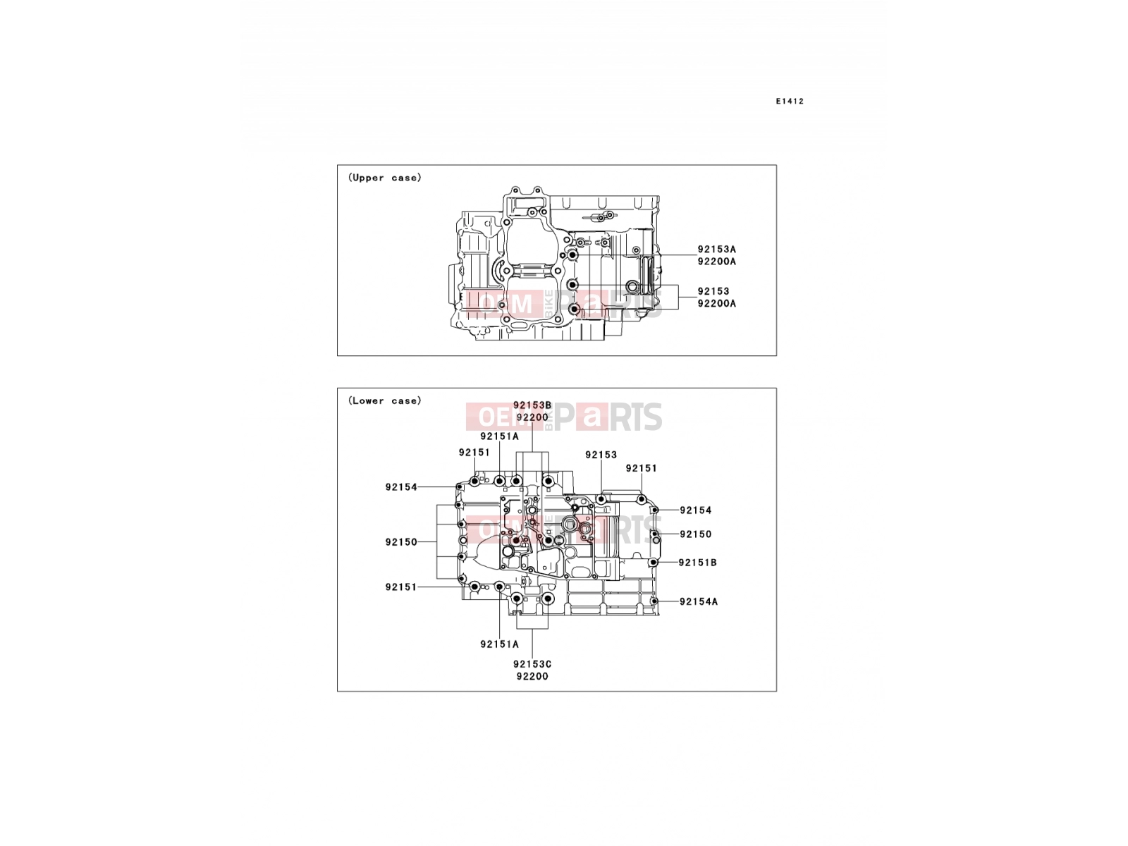 KAWASAKI 2013 Crankcase Bolt Pattern