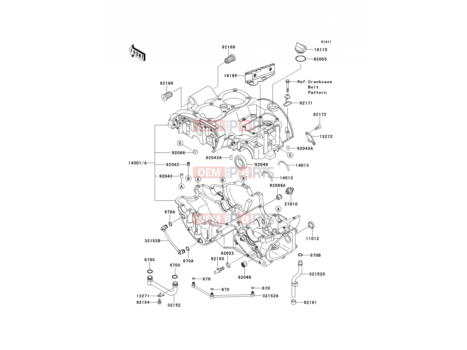 Crankcase - Kawasaki W800 (EJ800ADF) 2013