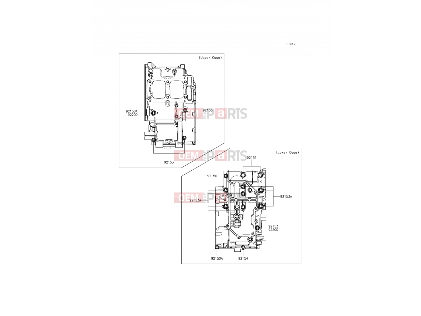 KAWASAKI 2014 Crankcase Bolt Pattern