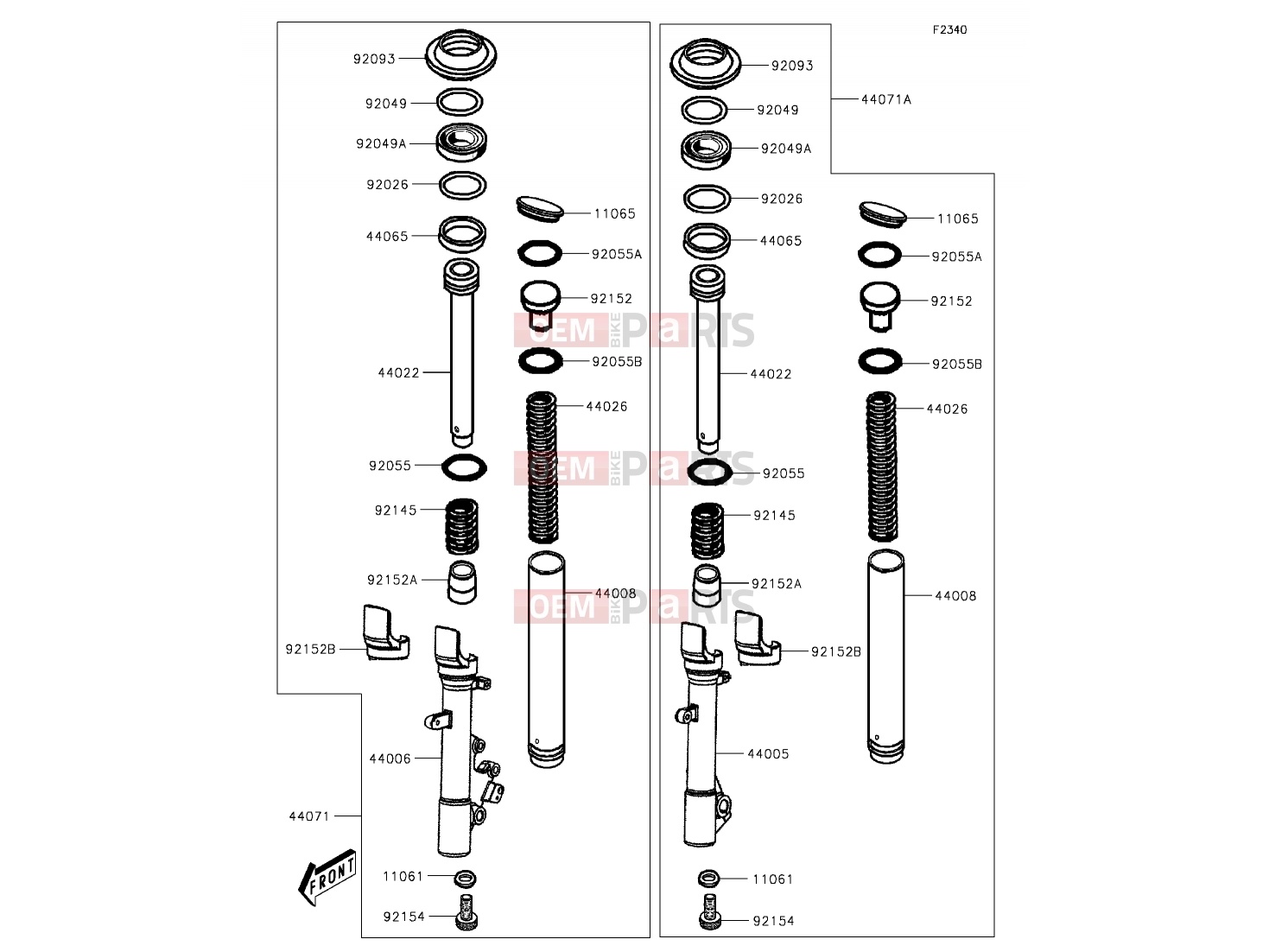 Front Fork - Kawasaki J300 (SC300AFFA) 2015