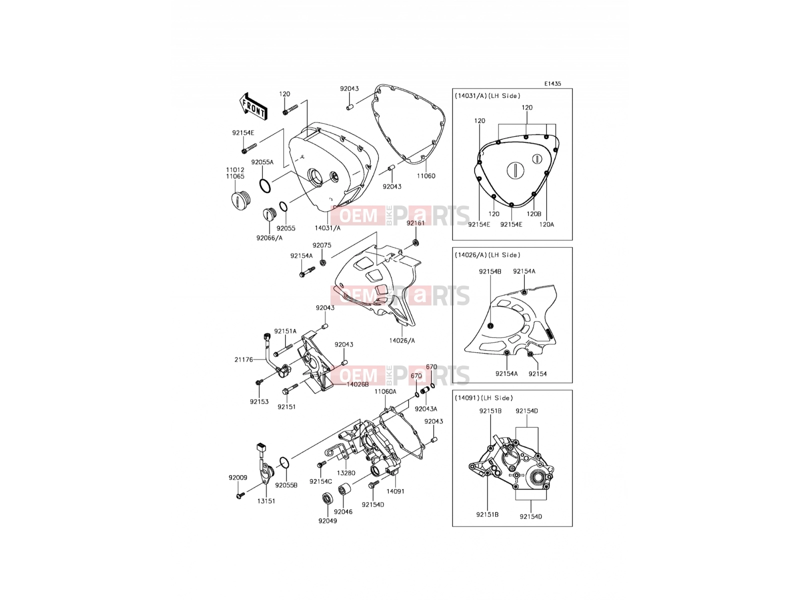 KAWASAKI 2016 Left Engine Cover(s)