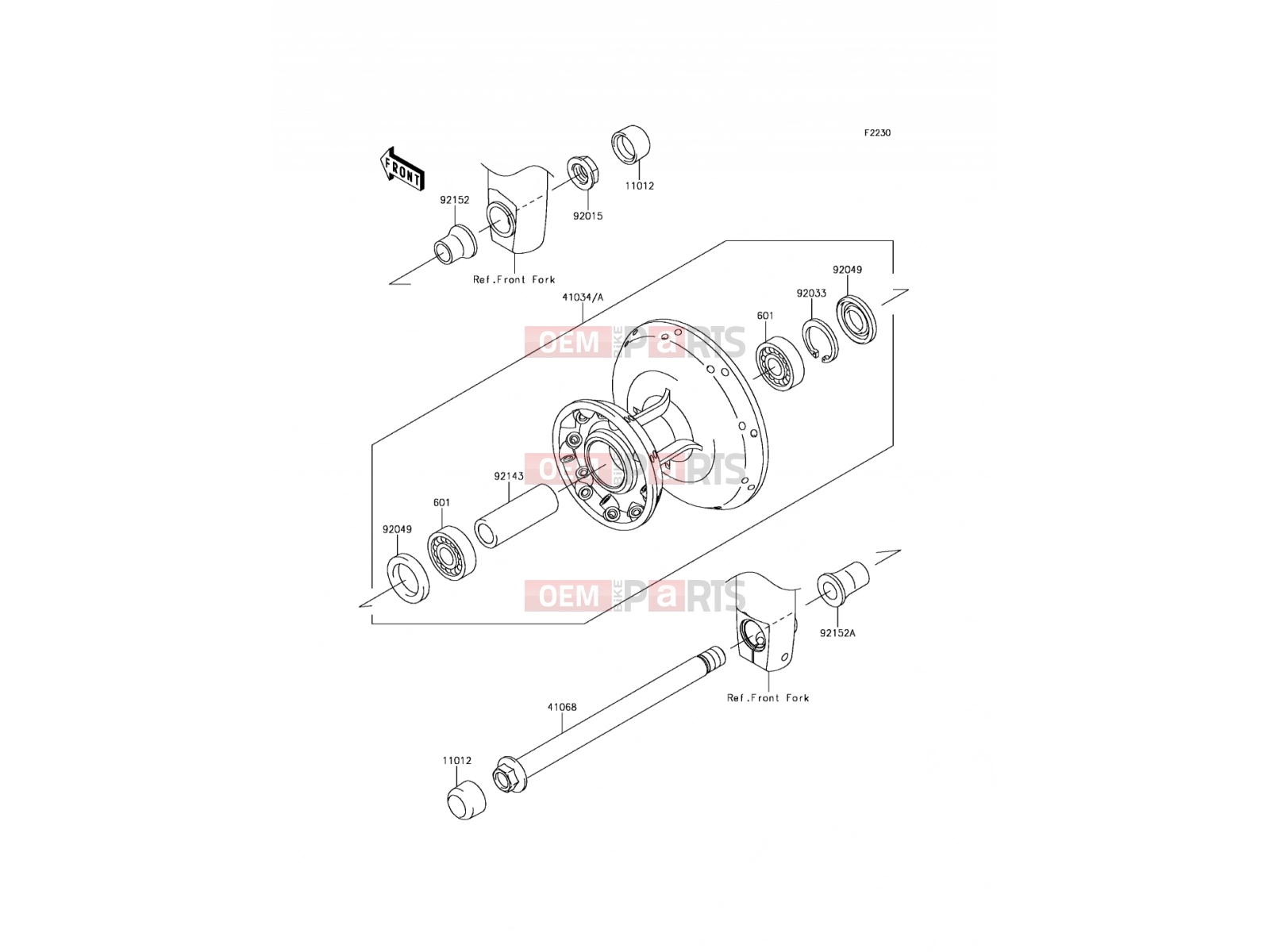 Front Hub - Kawasaki W800 (EJ800AGFA) 2016