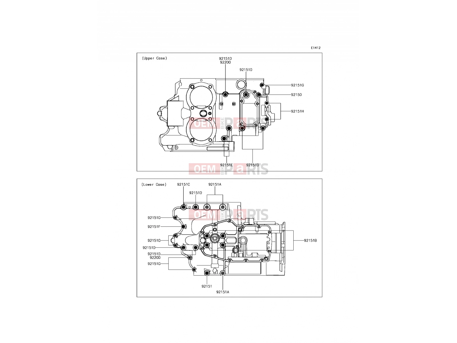 KAWASAKI 2016 Crankcase Bolt Pattern