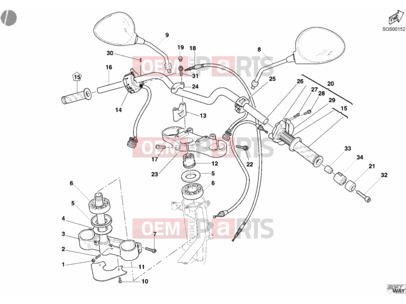 DUCATI 2007 Monster S4R HANDLEBAR » HANDLE BAR