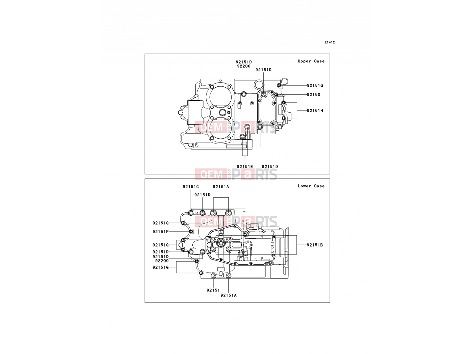 KAWASAKI 2004 Crankcase Bolt Pattern