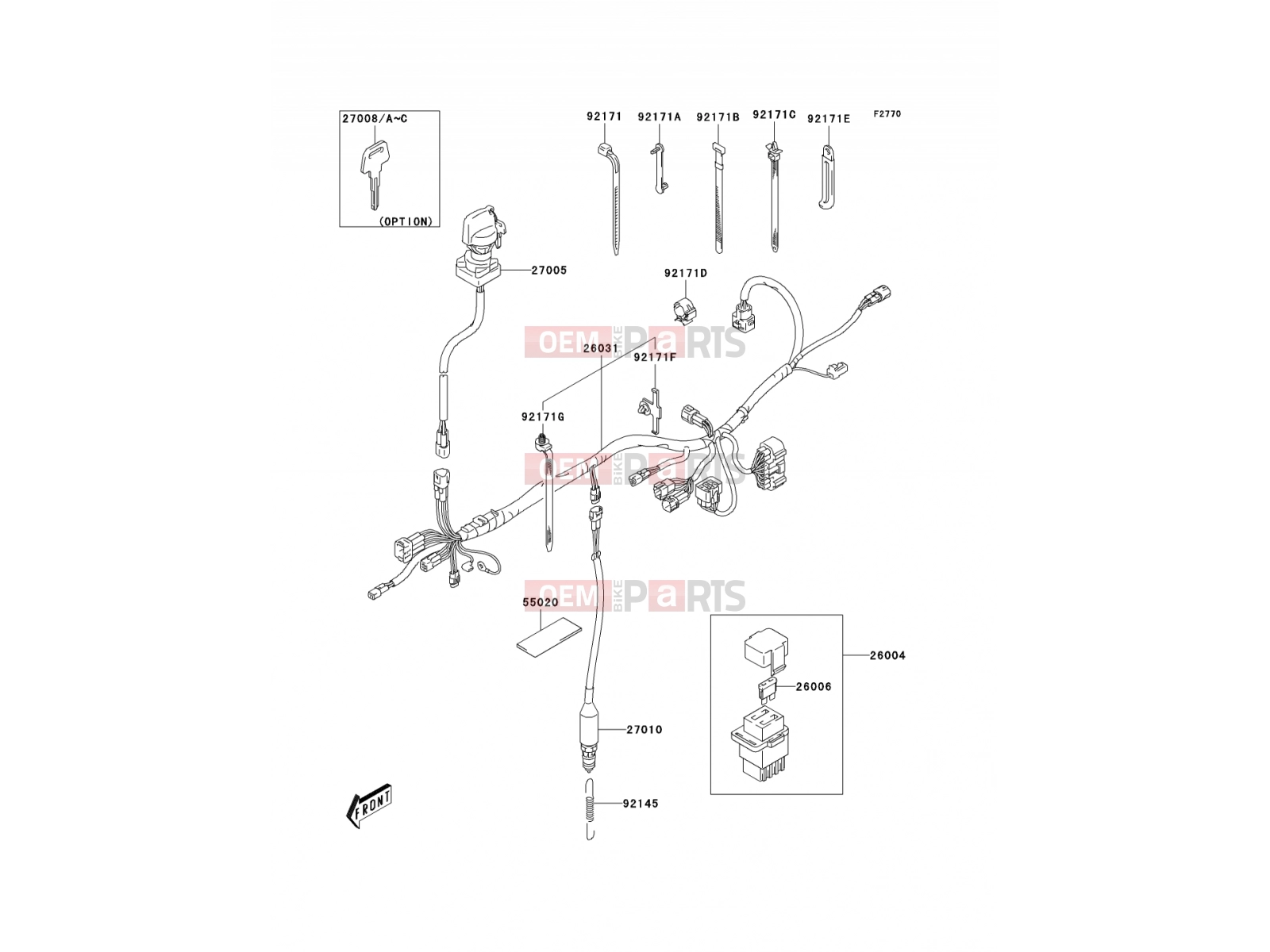 Ignition Switch - Kawasaki KFX400 (KSF400A6F) 2006