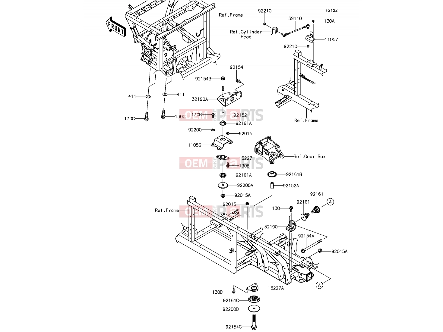 Engine Mount - Kawasaki MULE PRO-DXT (KAF1000BGF) 2016