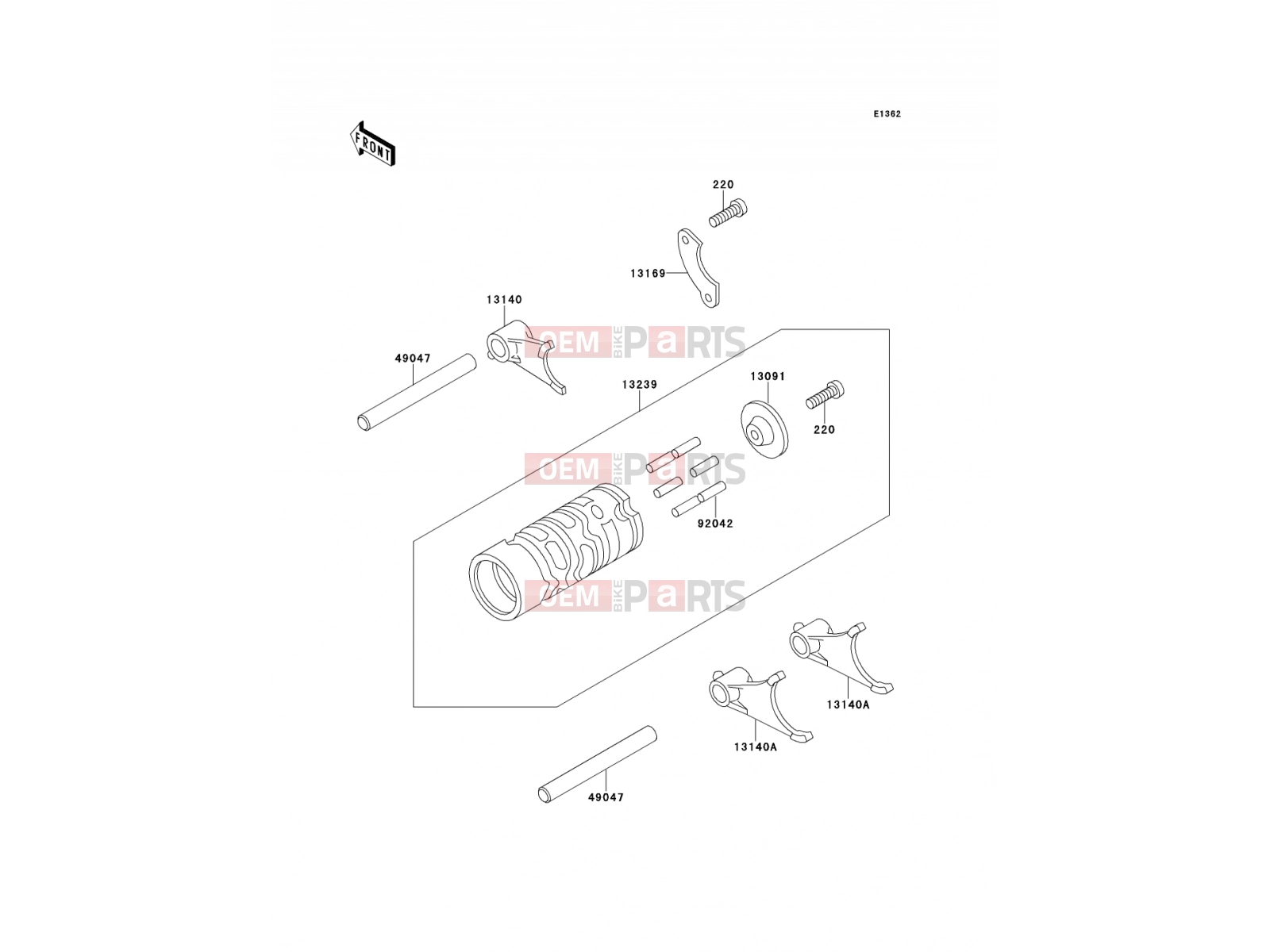 KAWASAKI 1993 Change Drum/Shift Fork