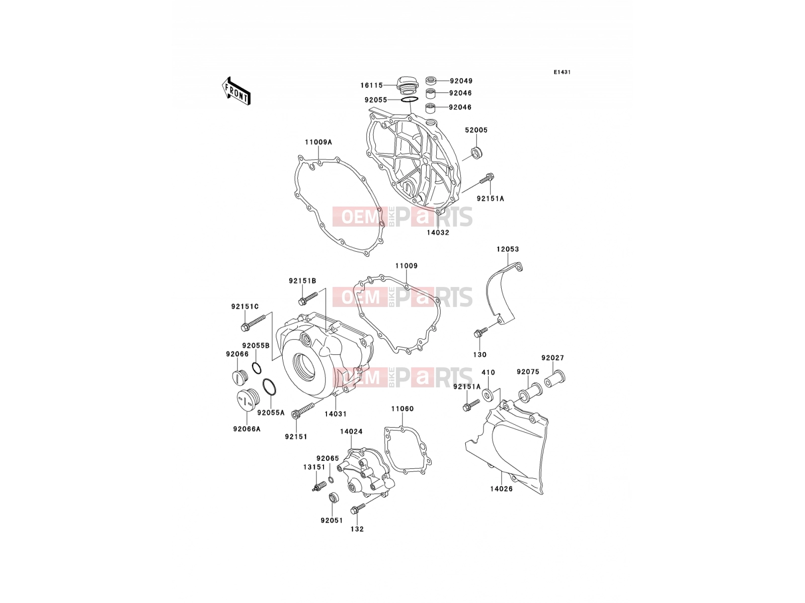 Engine Cover(s) - Kawasaki ER-5 (ER500-A4) 2000