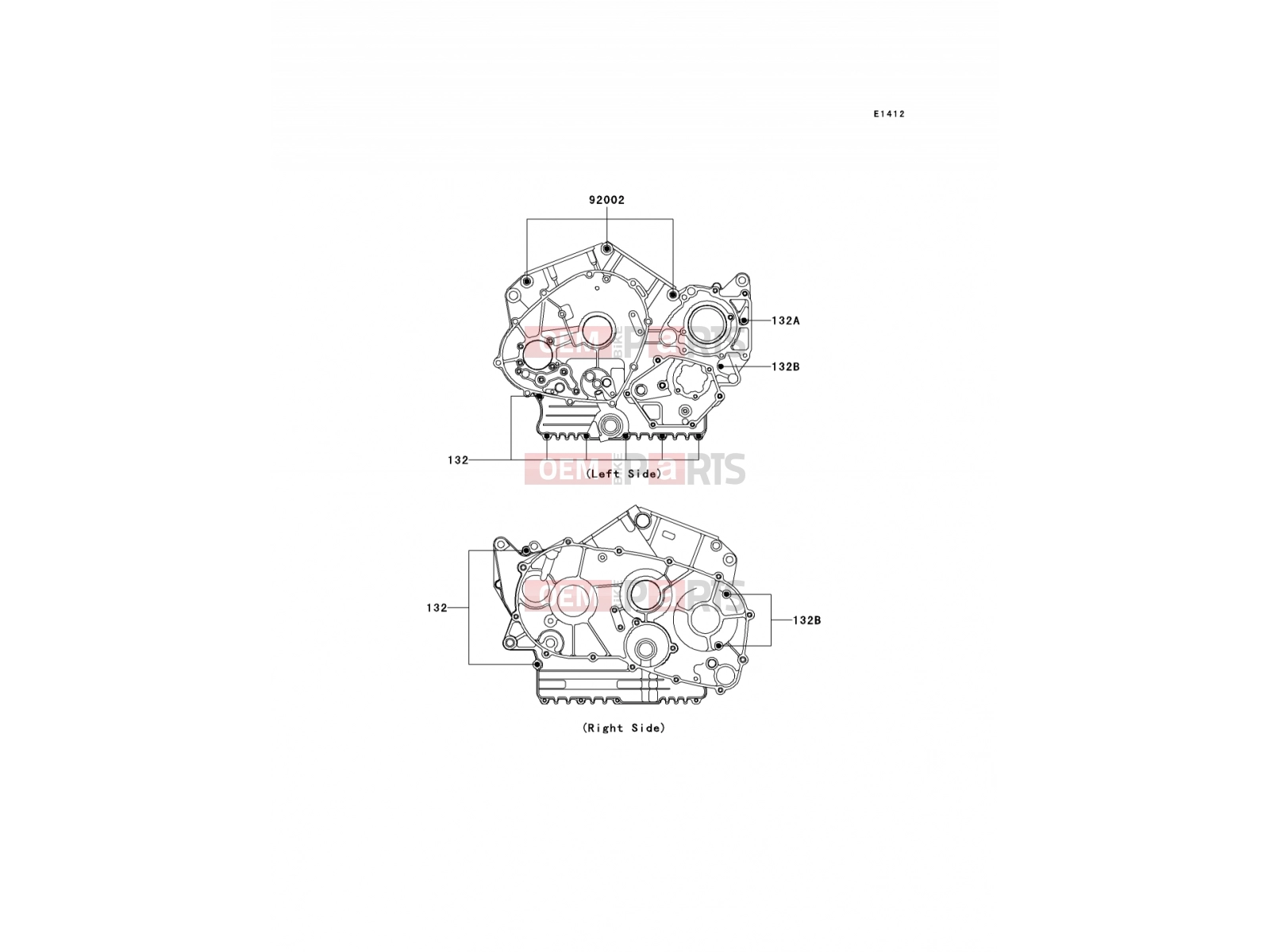 KAWASAKI 2002 Crankcase Bolt Pattern