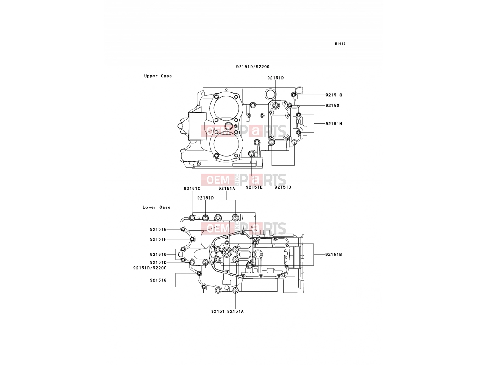 KAWASAKI 2002 Crankcase Bolt Pattern