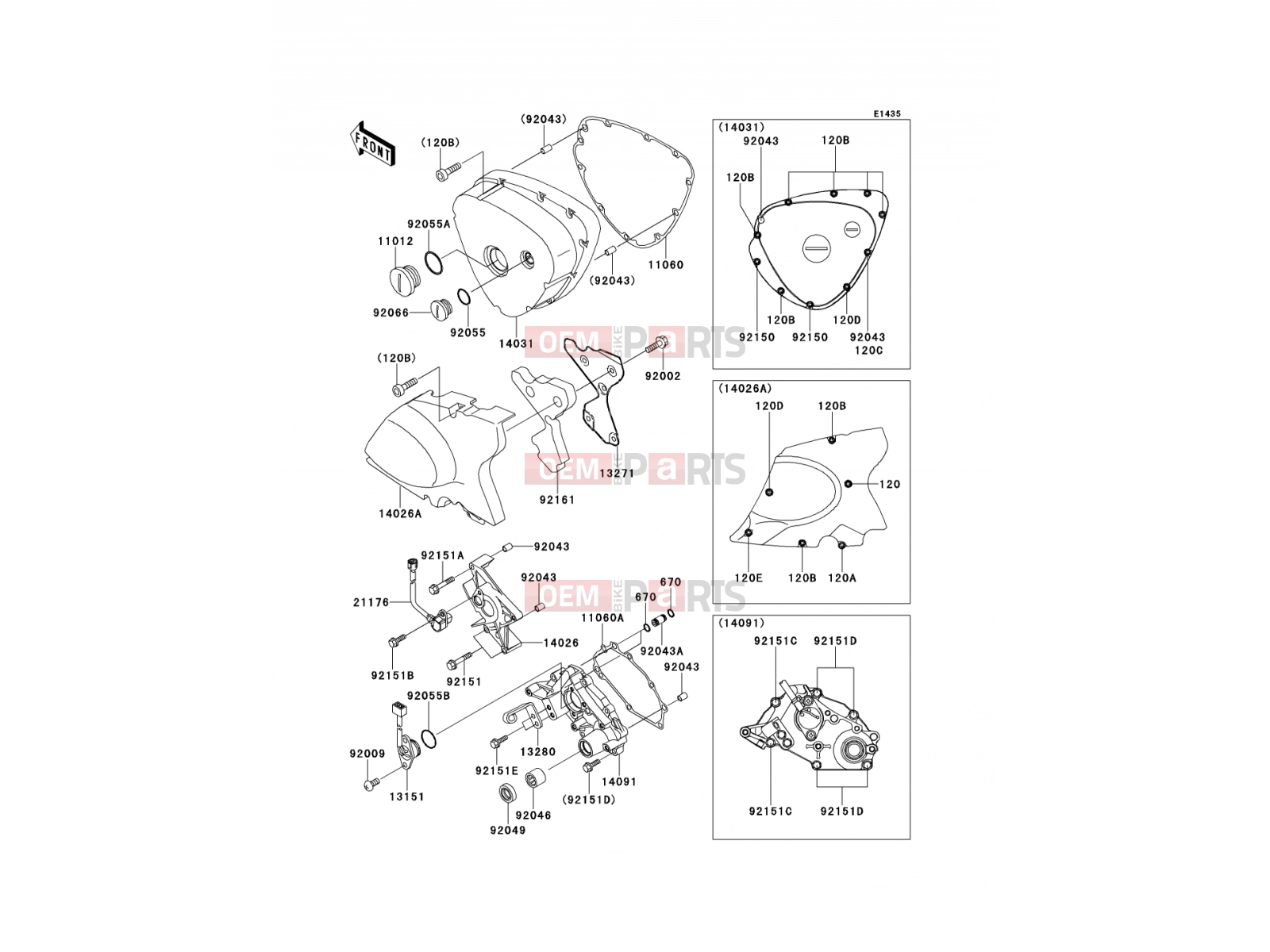 KAWASAKI 2002 Left Engine Cover(s)