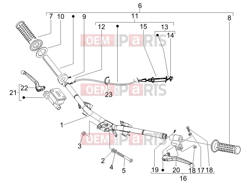 PIAGGIO Fly 50 2T Handlebars/Steering » Handlebars - Master cil.