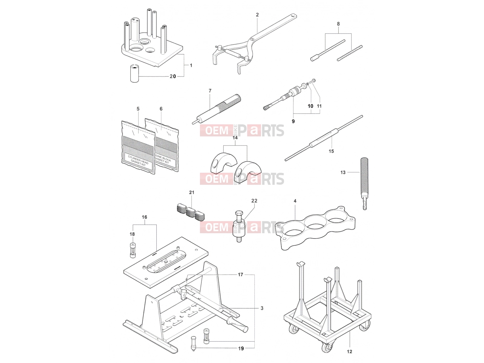 MV Agusta Dragster 800 RR Service Tools Engine 1