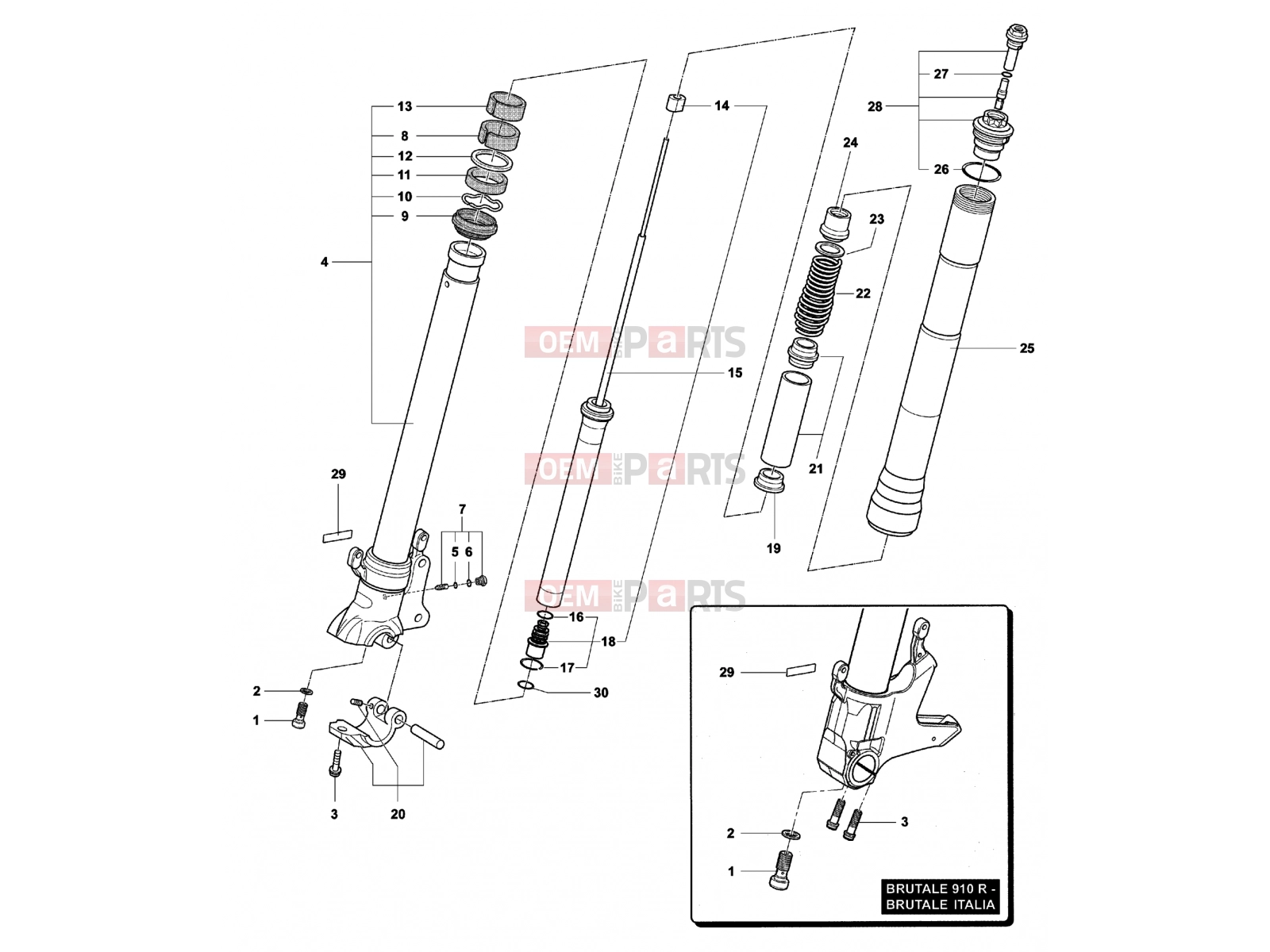 MV Agusta Brutale 910 S Front Fork Right