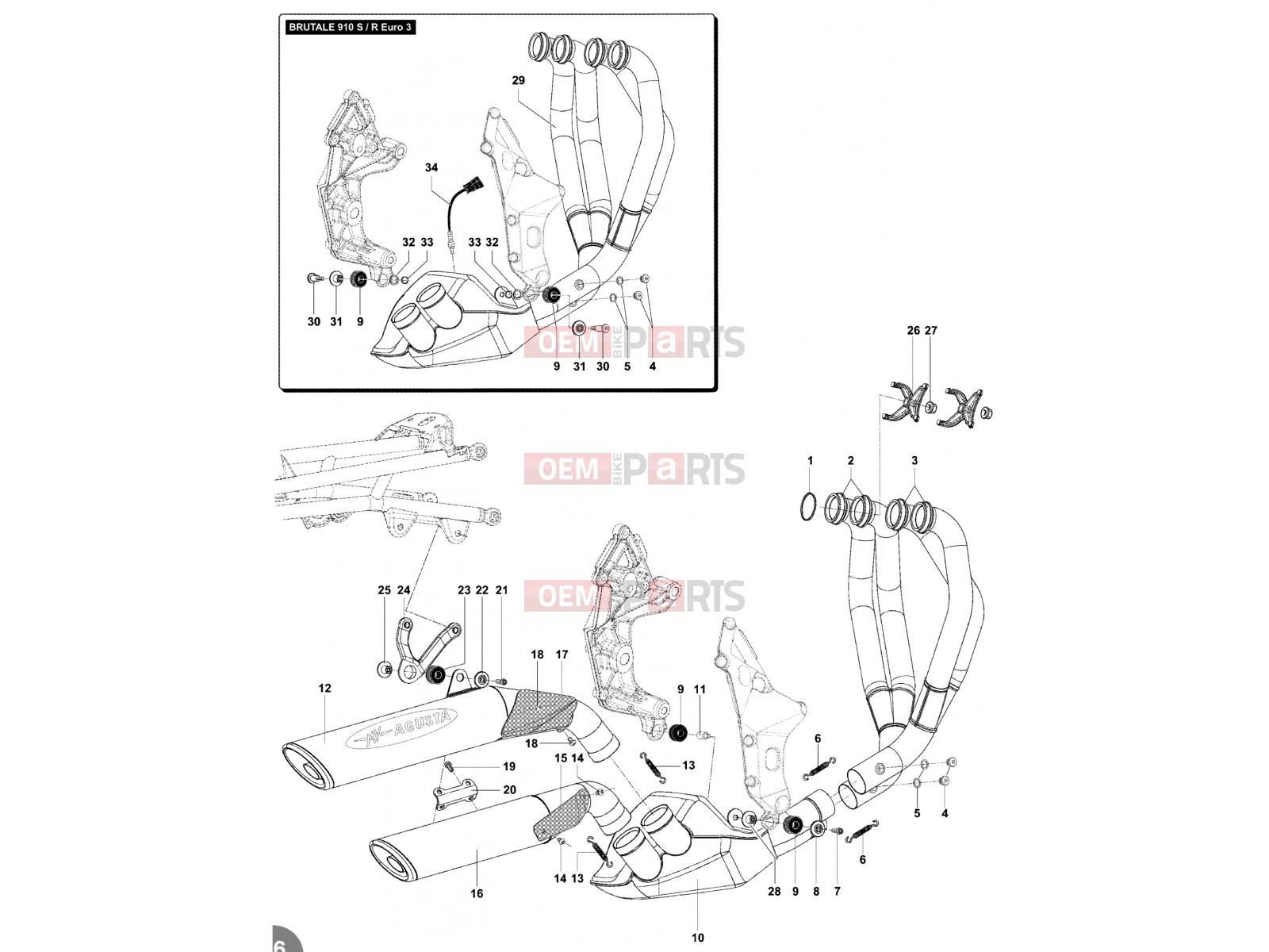 Exhaust System - MV Agusta Brutale 910 S