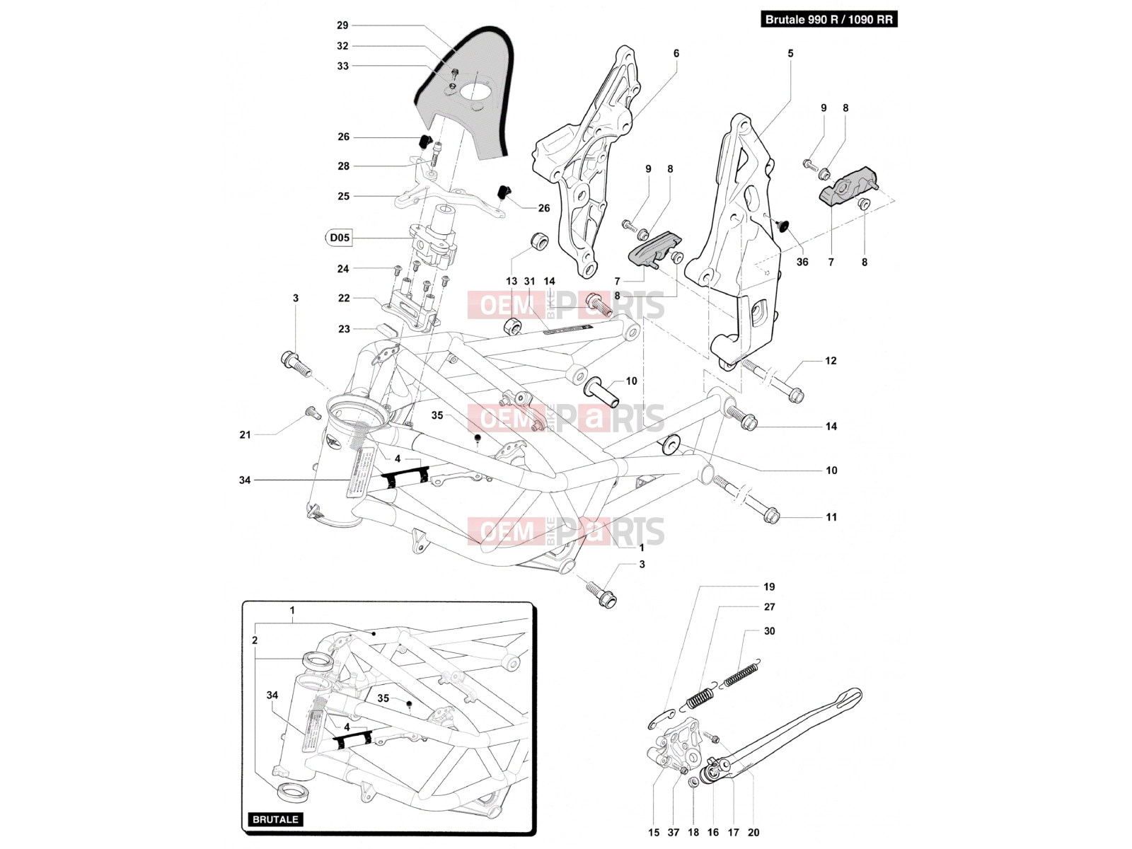 MV Agusta Brutale 920 Frame Assembly