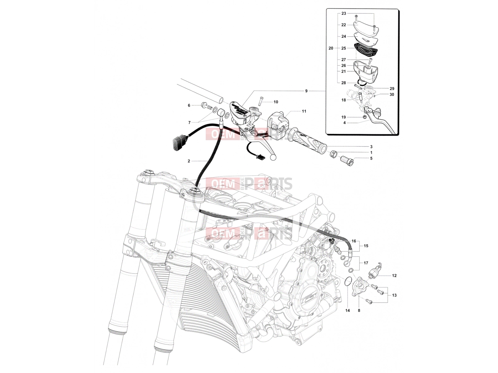Handlebar Assembly Left - MV Agusta Stradale 800