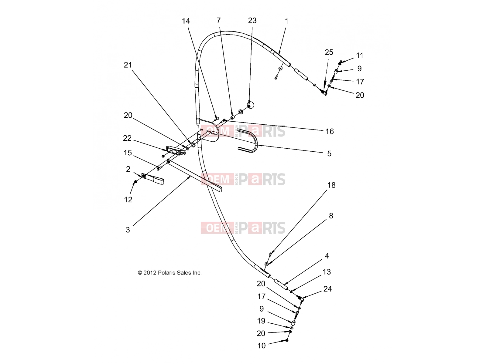 Polaris 2011 LEV GEM - e2/e4/e6/eS/eL/eLXD BODY | BODY, OPTIONS, FRAME LEFT/RIGHT REAR - e4 (49GEMOPTIONS11FRAMERR)
