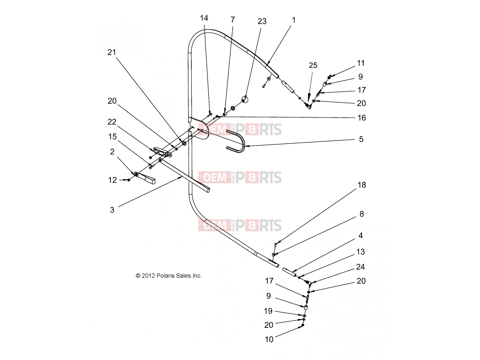 Polaris 2009 LEV GEM - E2/E4/E6/ES/EL/ELXD BODY | BODY, OPTIONS, FRAME LEFT/RIGHT FRONT - e4 (49GEMOPTIONS11FRAMEFRT)