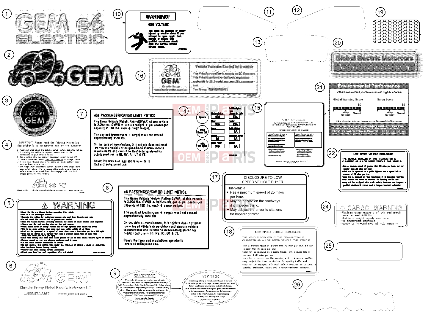 Polaris 2009 LEV GEM - E2/E4/E6/ES/EL/ELXD DECALS | DECALS, 2011 - e6 (49GEMDECALS11DECALSE6)