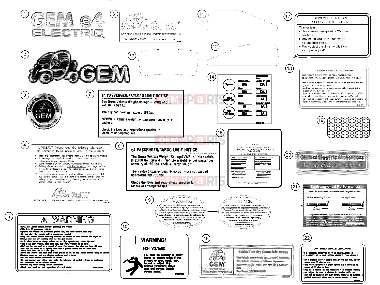 DECALS | DECALS, 2011 - e4 (49GEMDECALS11DECALSE4) - Polaris GEM - E2/E4/E6/ES/EL/ELXD 2008