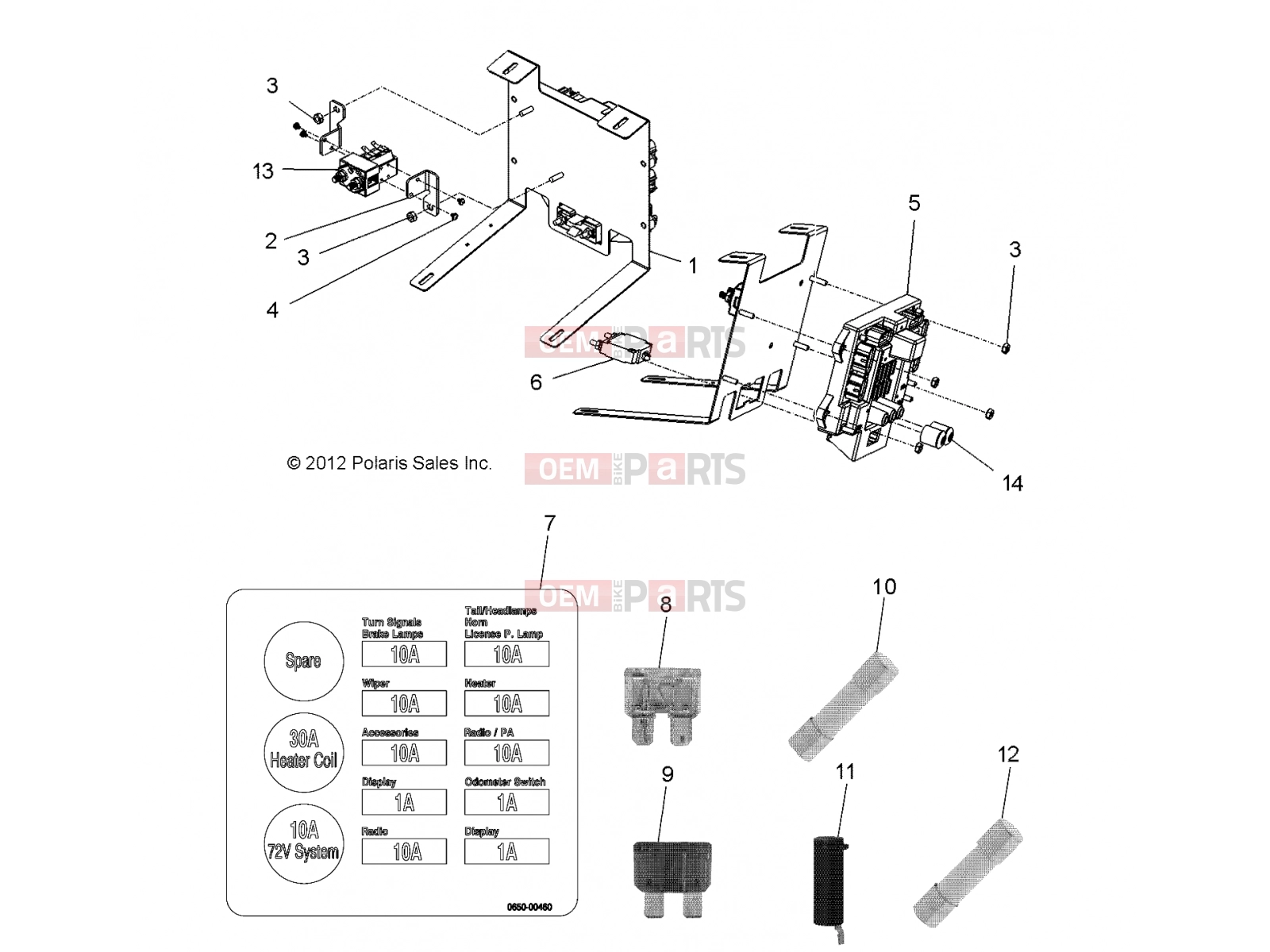 ELECTRICAL | ELECTRICAL, PSDM TO DASH SUPPORT - e2/e4/e6/eS/eL/eLXD (49GEMELECTRICAL11DASH) - Polaris GEM - E2/E4/E6/ES/EL/ELXD 2008
