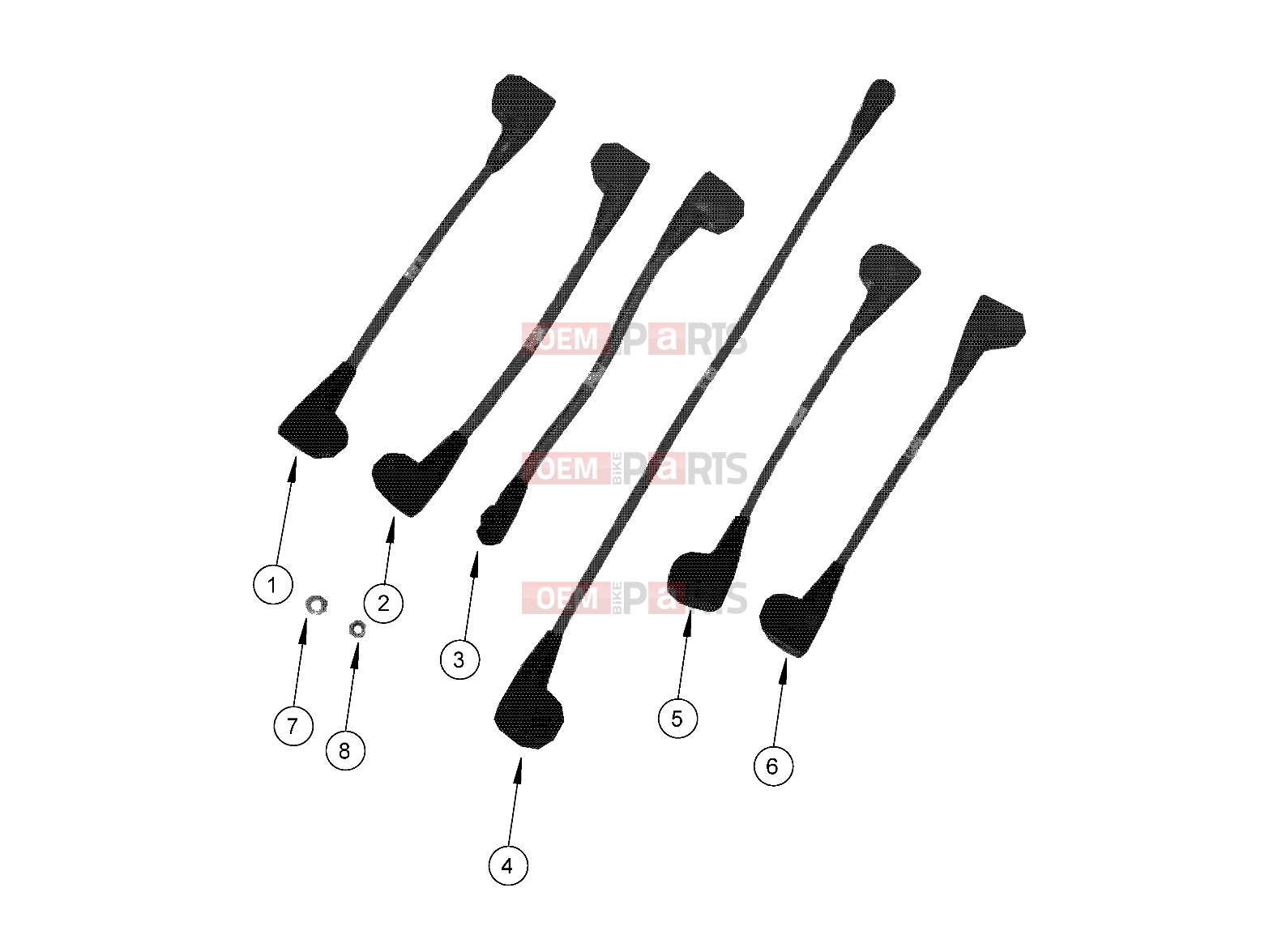 Polaris 2007 LEV GEM - E2/E4/E6/ES/EL/ELXD ELECTRICAL | ELECTRICAL, BATTERY INTERCONNECTS, SIX 12V BATTERIES - e6/eL (49GEMELECTRICAL11BCABLEI)