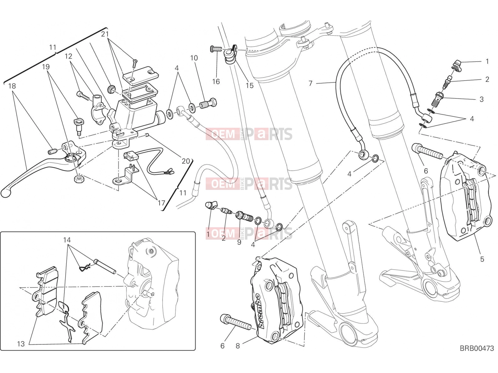 DUCATI 2015 Hyperstrada FRONT BRAKE SYSTEM [MOD:HYP STR;XST:AUS,EUR,FRA,JAP,TWN]