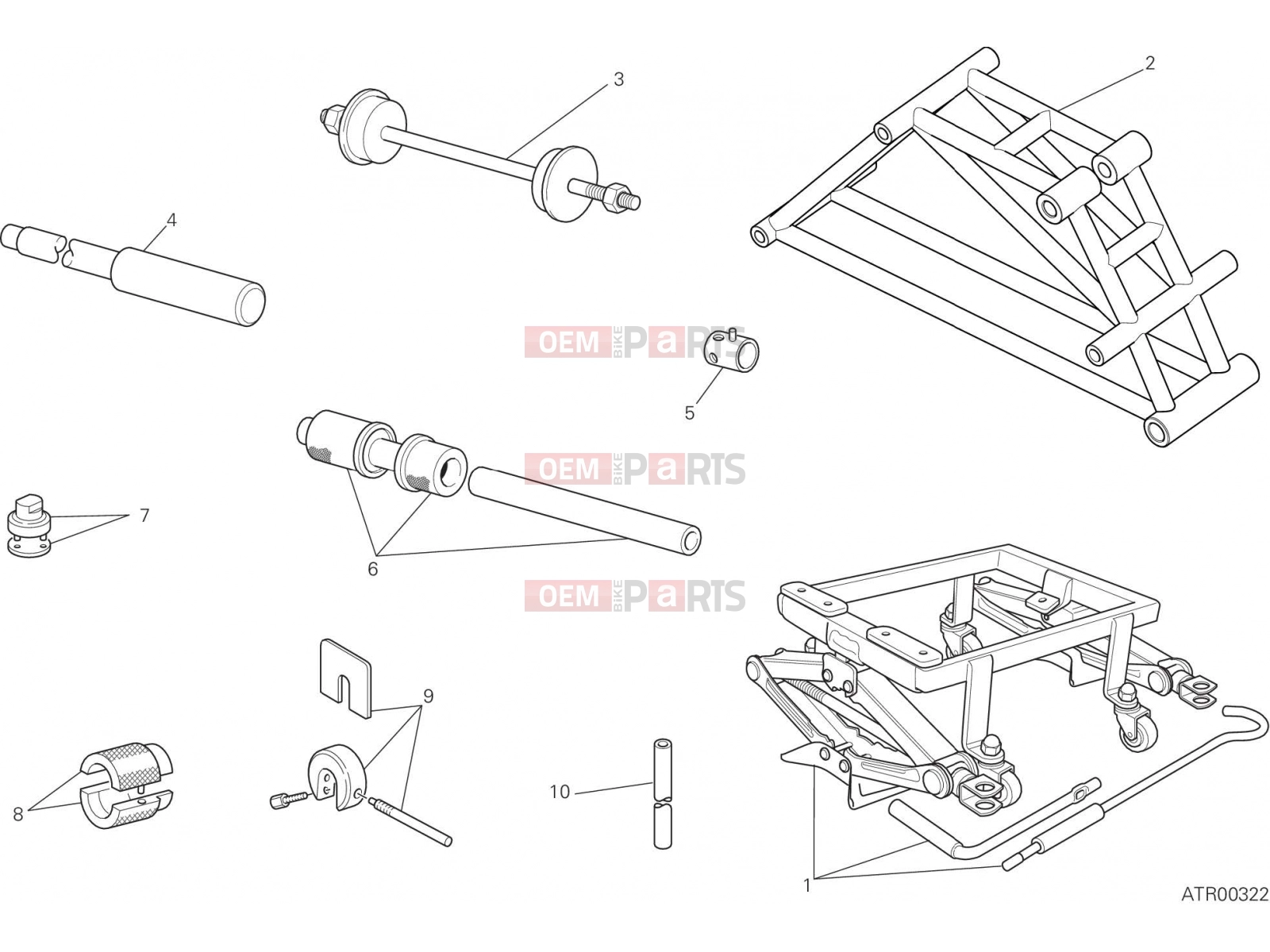 DUCATI 2015 Monster 821 Stripe WORKSHOP SERVICE TOOLS, FRAME [MOD:M821 STR]