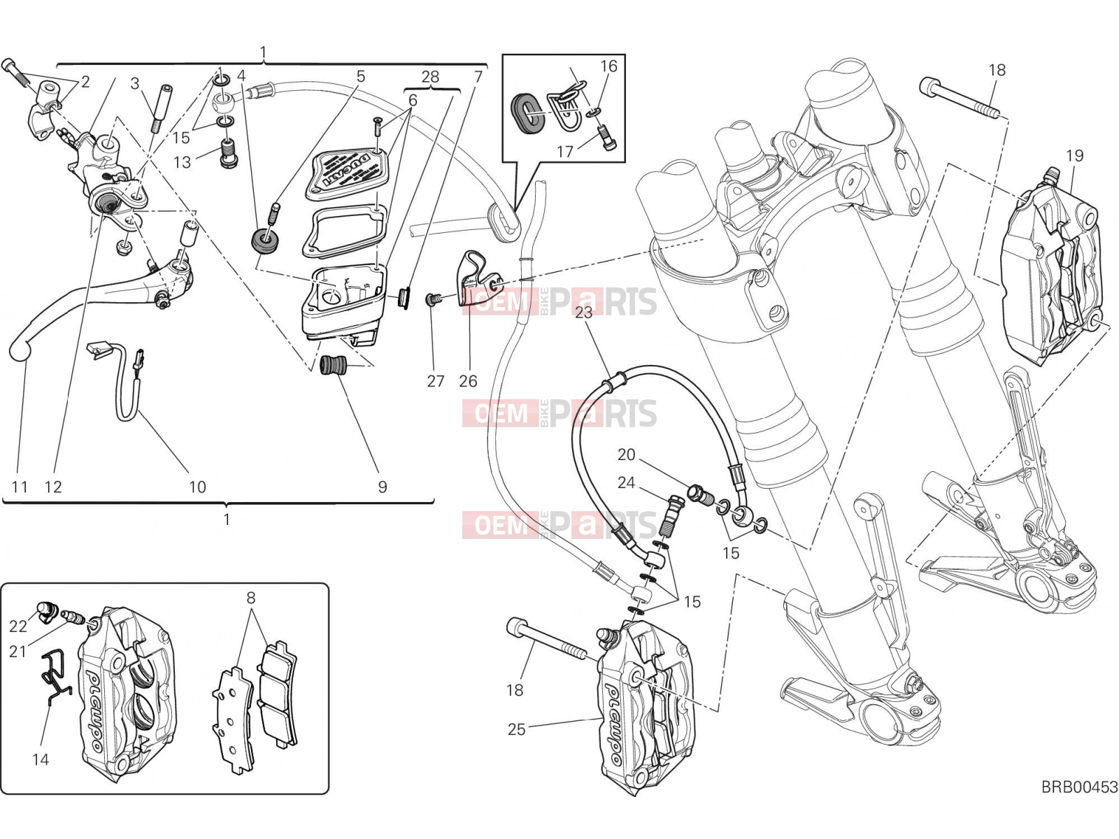 DUCATI 2016 Diavel FRONT BRAKE SYSTEM [MOD:DVL]