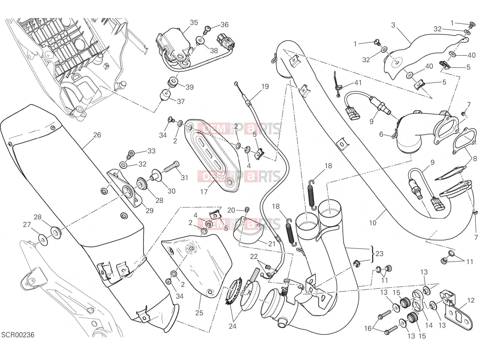 DUCATI 2016 Hyperstrada 939 EXHAUST SYSTEM [MOD:HY939STR]