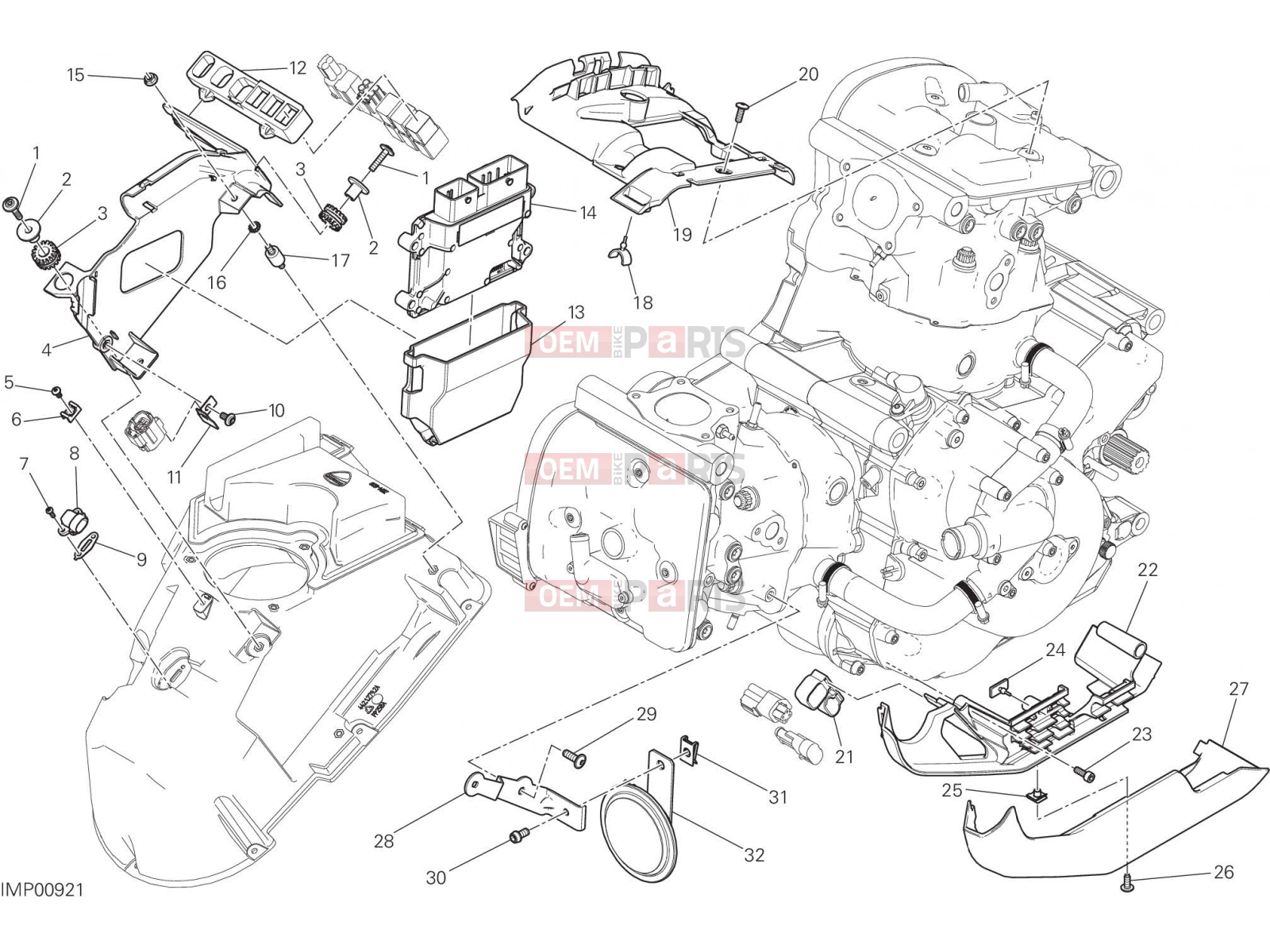 DUCATI 2017 Monster 821 Stripe ENGINE CONTROL UNIT [MOD:M821 STR]