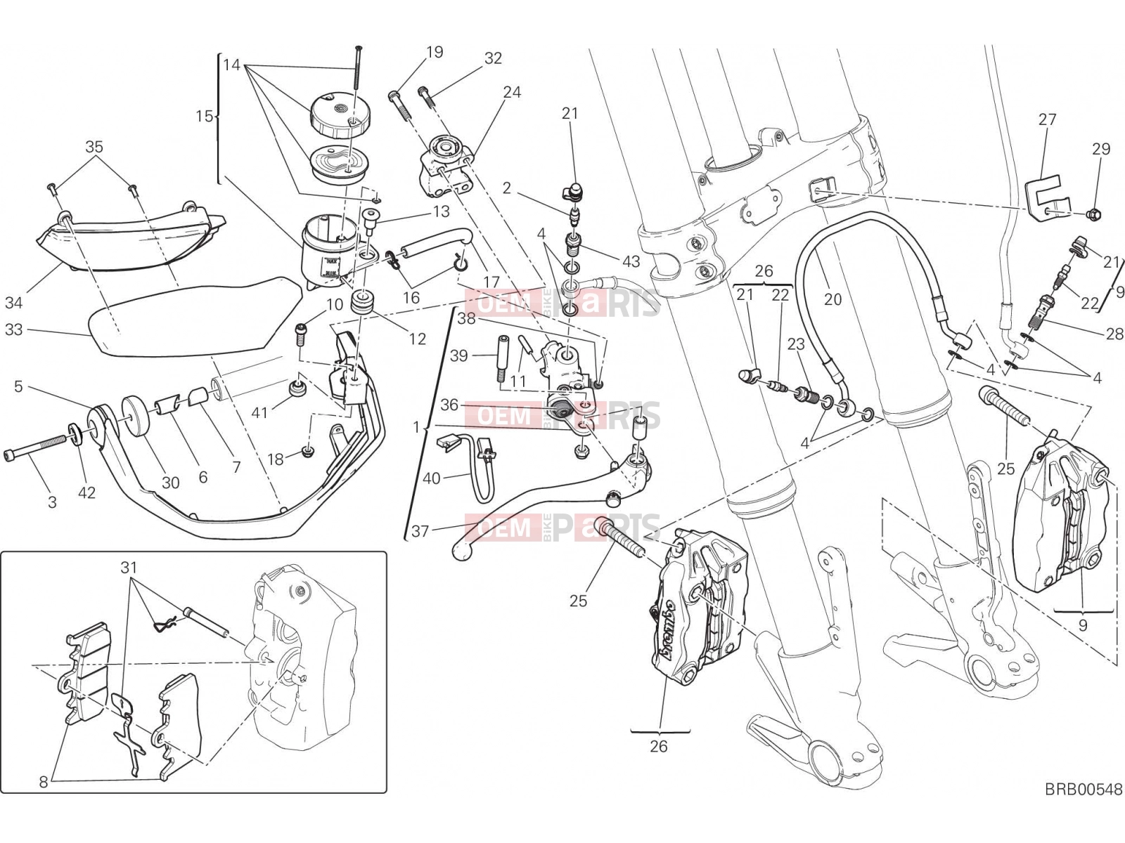 DUCATI 2017 Multistrada 1200 FRONT BRAKE SYSTEM [MOD:MS1200]
