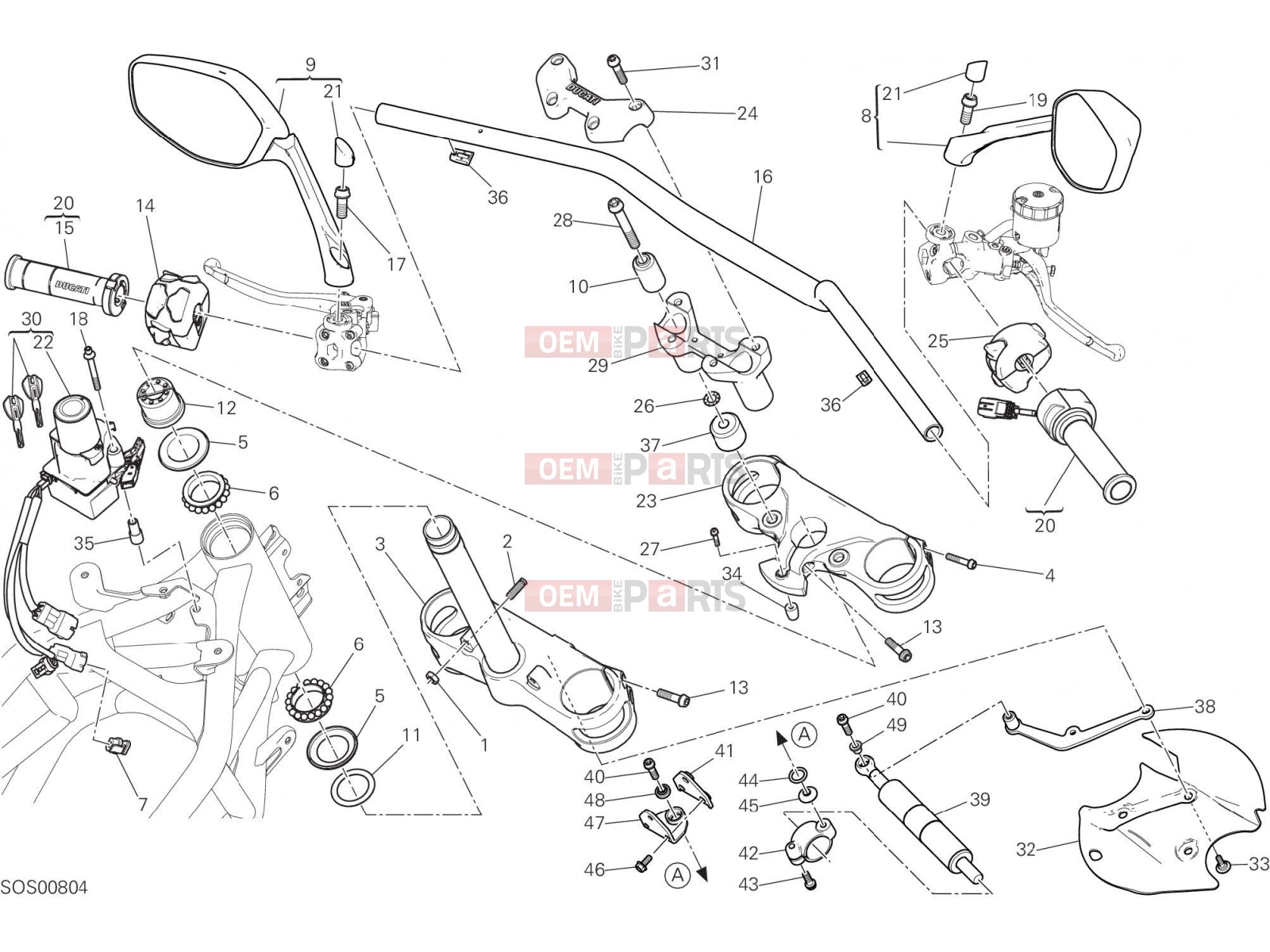 DUCATI 2017 Multistrada 1200 Enduro HANDLEBAR [MOD:MS1200E]