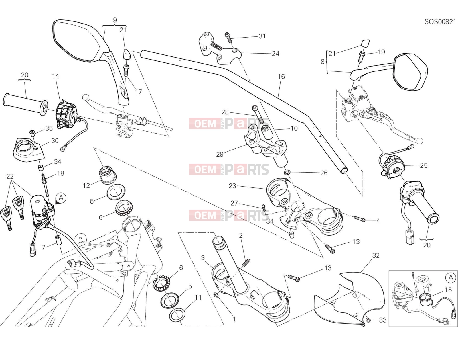 DUCATI 2017 Multistrada 950 HANDLEBAR [MOD:MS950T]