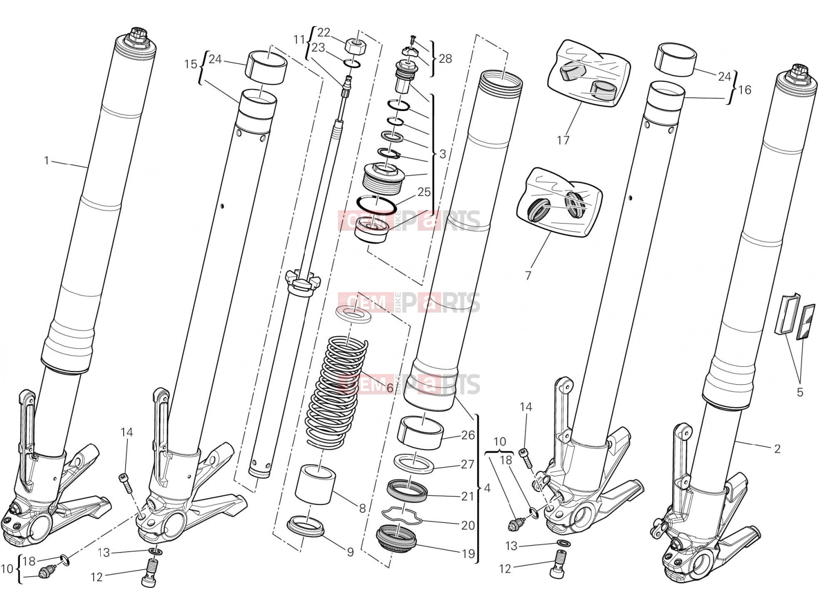 DUCATI 2018 Diavel FRONT FORK [MOD:DVL]