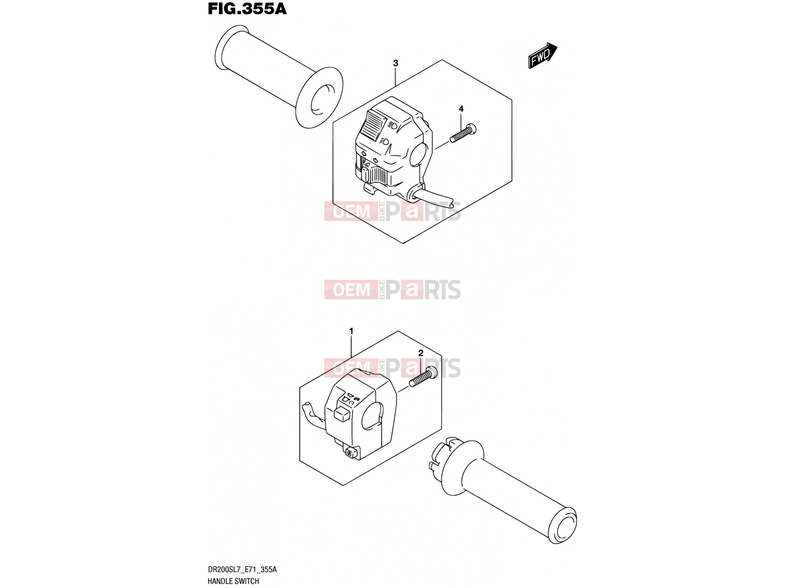 SUZUKI DR200 L7 (2017) (E71) 355A - HANDLE SWITCH