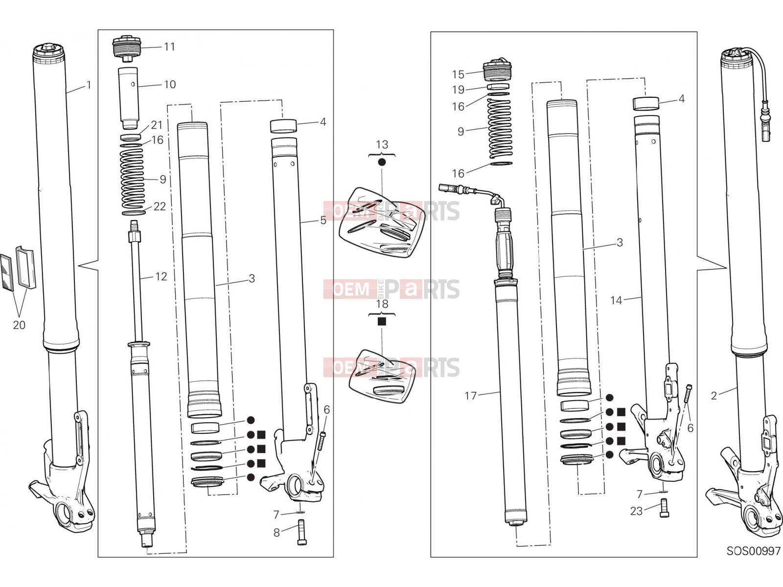DUCATI 2019 Multistrada 950 S FRONT FORK [MOD:MS950S]