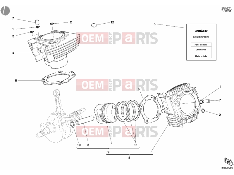 DUCATI 2005 Monster 620 Dark CYLINDER - PISTON » ENGINE CASE