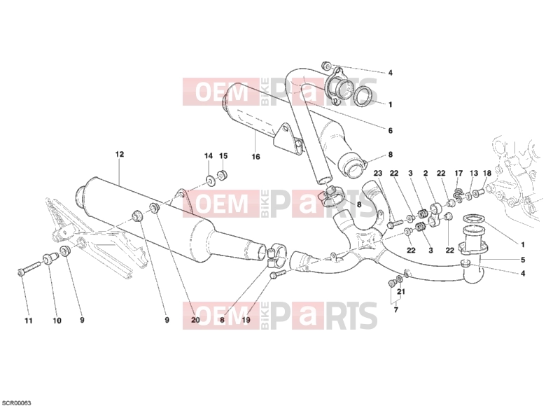 DUCATI 2005 Monster 620 Dark Single Disc EXHAUST SYSTEM » EXHAUST SYSTEM