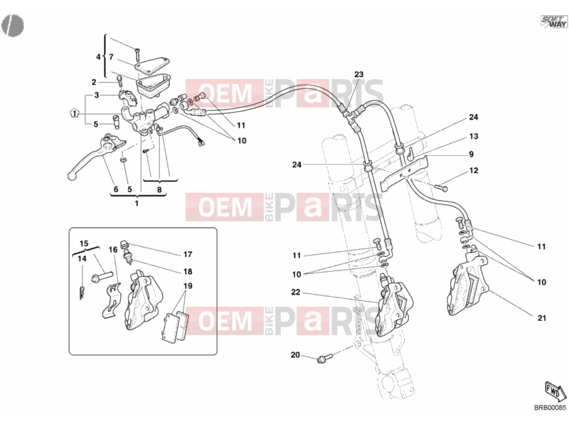 DUCATI 2004 Multistrada 1000 FRONT BRAKE SYSTEM » BRAKING SYSTEM