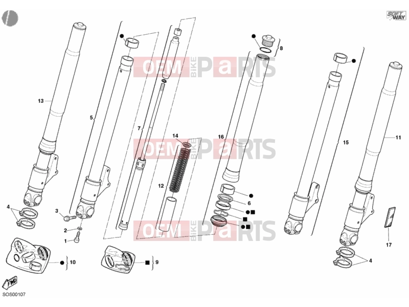 DUCATI 2004 Monster 800 FRONT FORK » FRONT SUSPENSION
